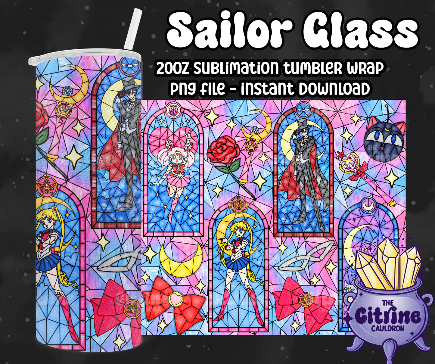 Sailor Glass Part 2 - PNG Wrap for Sublimation 20oz Tumbler