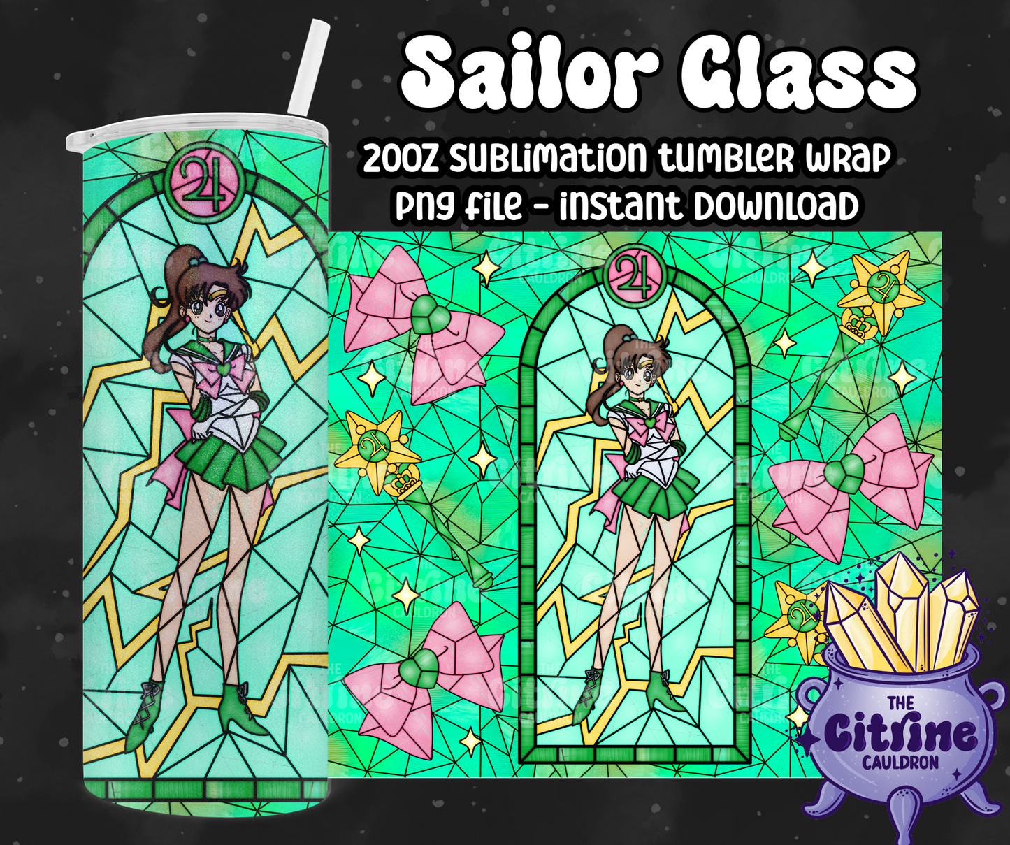 Sailor Glass Color - PNG Wrap for Sublimation 20oz Tumbler