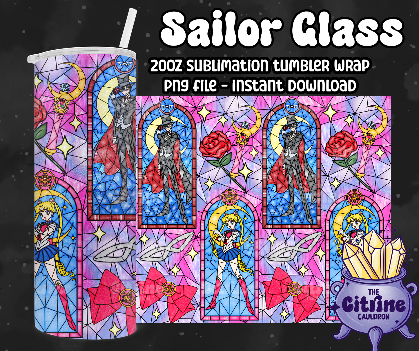 Sailor Glass Part 2 - PNG Wrap for Sublimation 20oz Tumbler