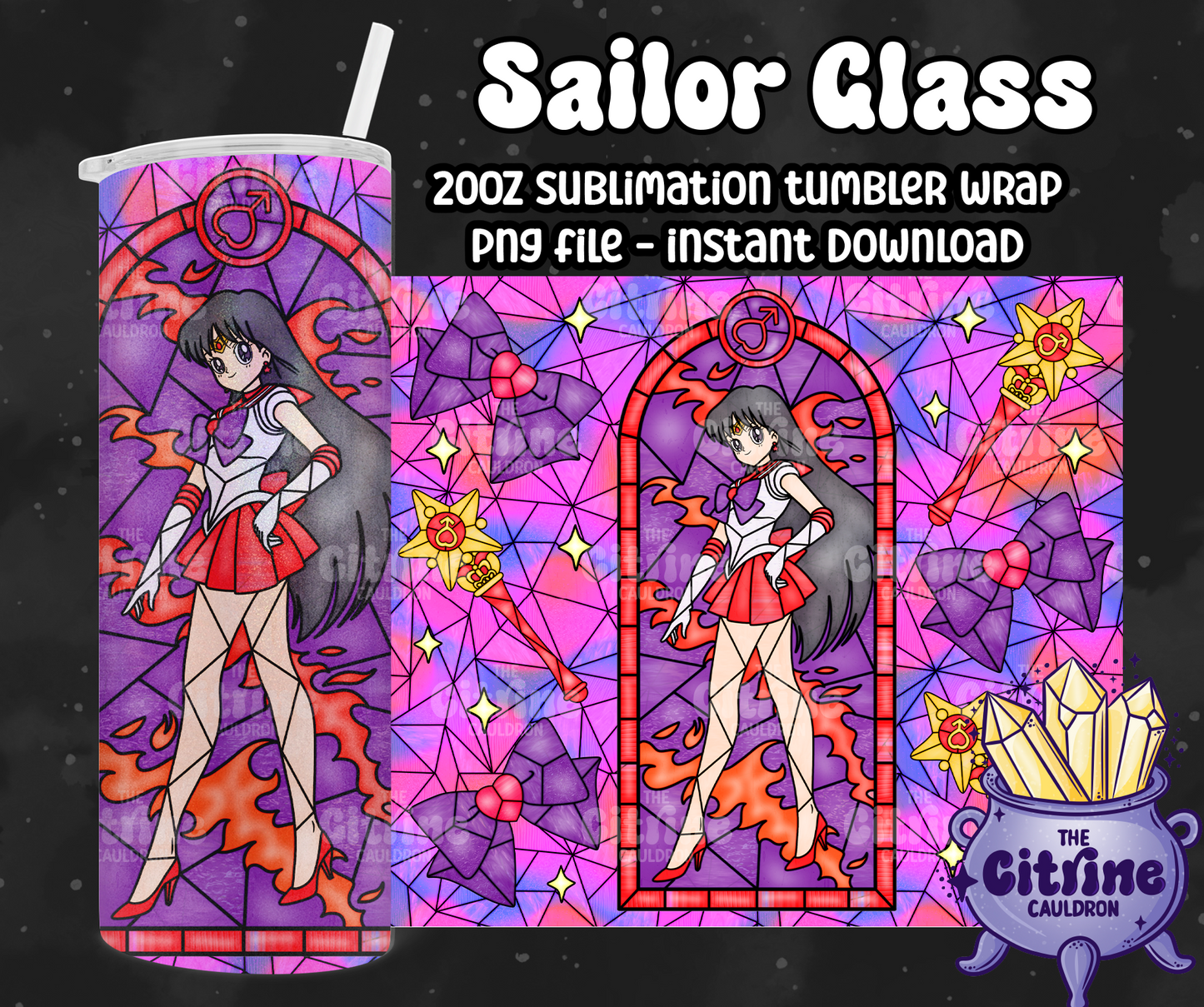 Sailor Glass Rainbow - PNG Wrap for Sublimation 20oz Tumbler