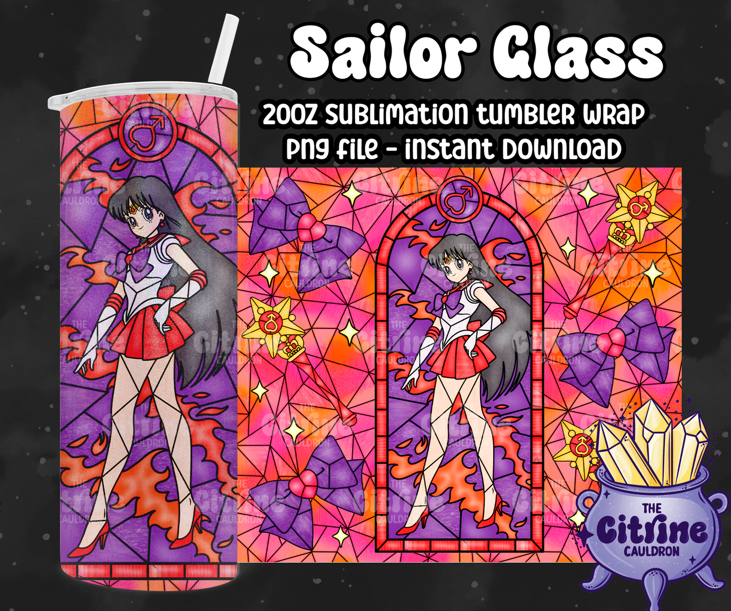 Sailor Glass Color - PNG Wrap for Sublimation 20oz Tumbler