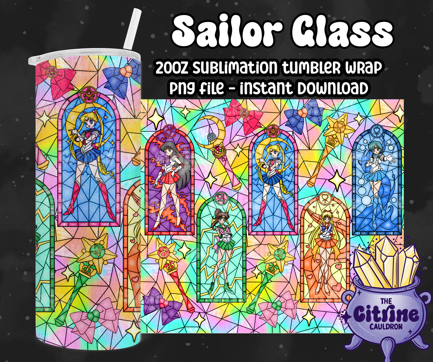 Sailor Glass Rainbow - PNG Wrap for Sublimation 20oz Tumbler