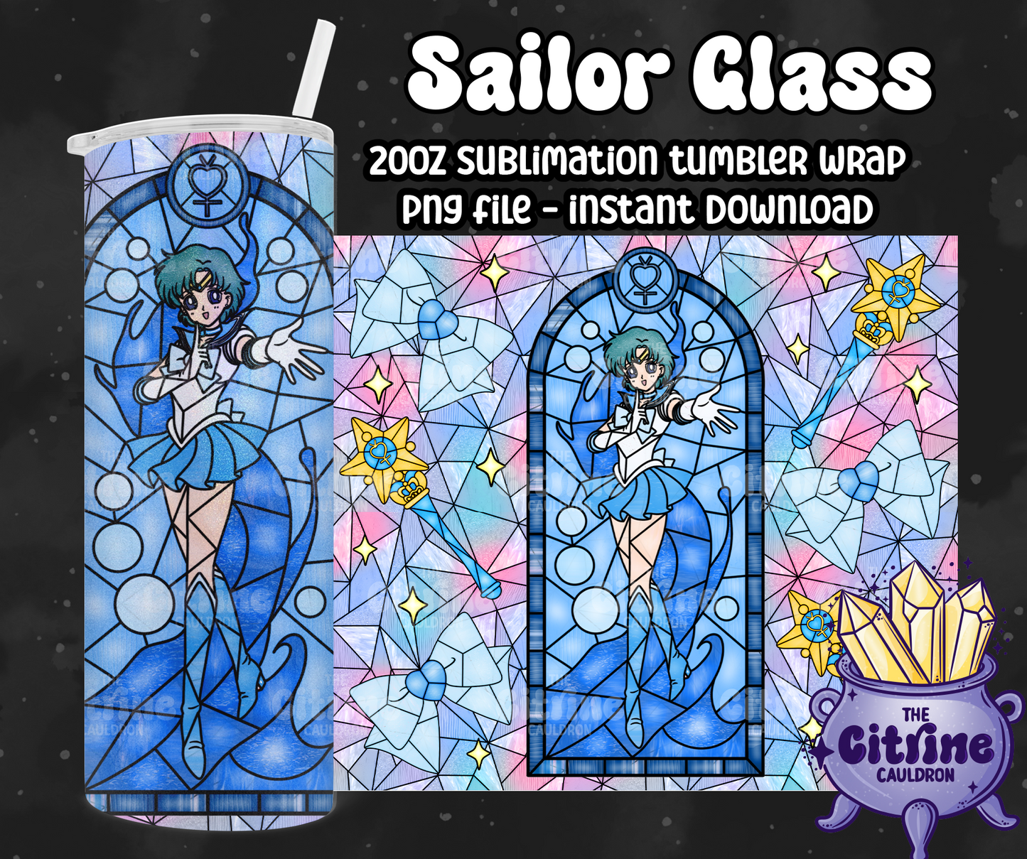Sailor Glass Rainbow - PNG Wrap for Sublimation 20oz Tumbler