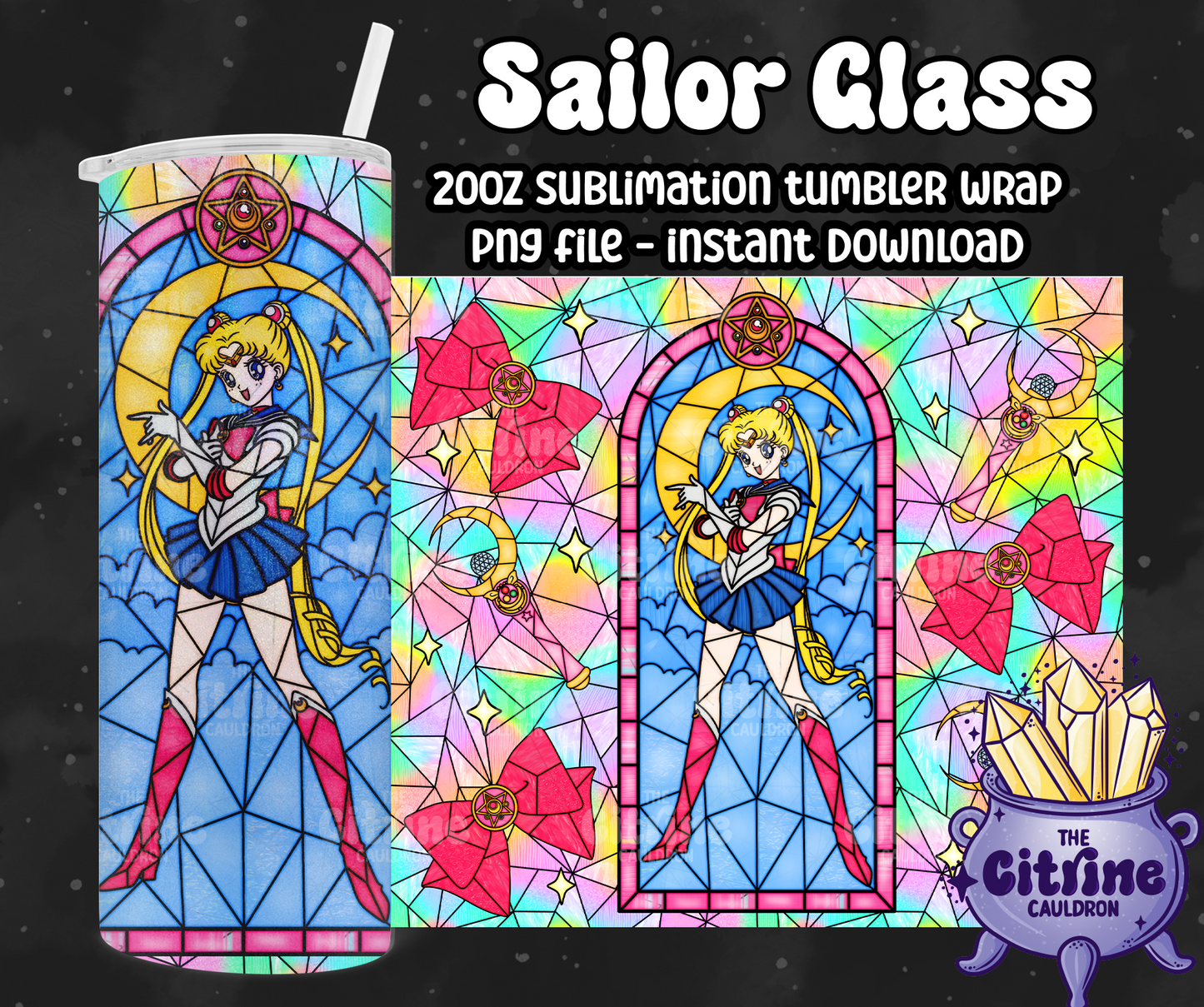 Sailor Glass Rainbow - PNG Wrap for Sublimation 20oz Tumbler