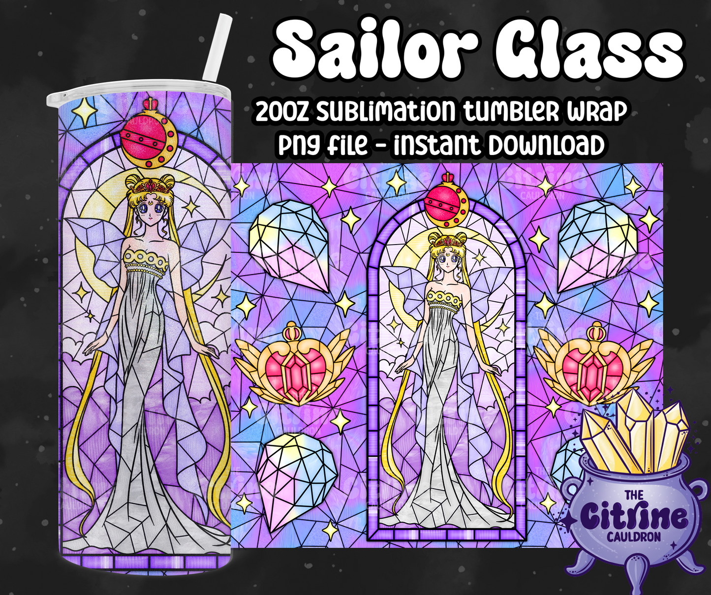 Sailor Glass Part 2 - PNG Wrap for Sublimation 20oz Tumbler