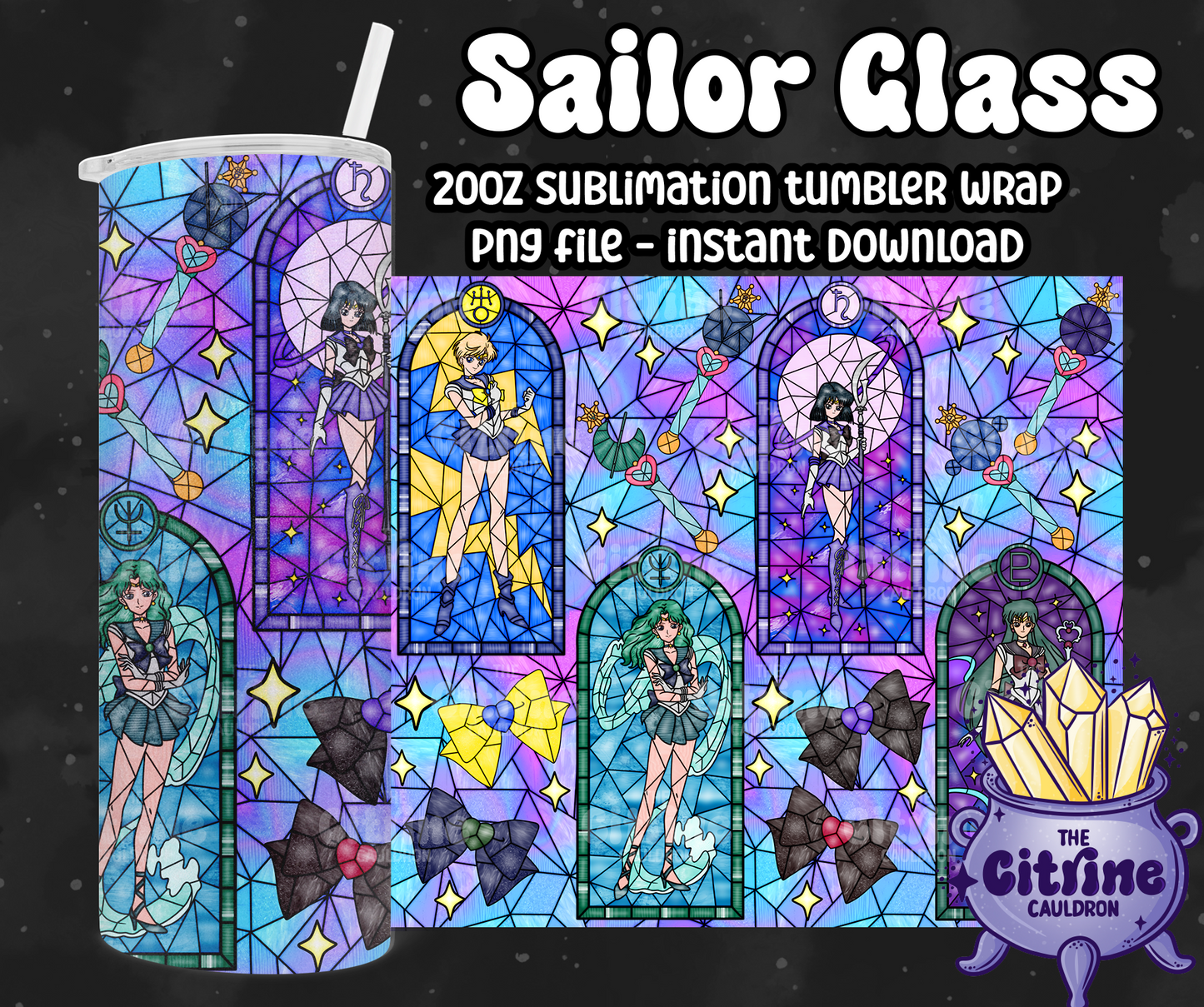 Sailor Glass Part 2 - PNG Wrap for Sublimation 20oz Tumbler