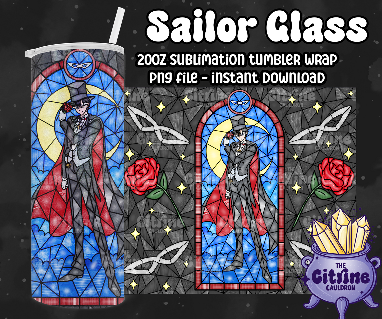 Sailor Glass Part 2 - PNG Wrap for Sublimation 20oz Tumbler