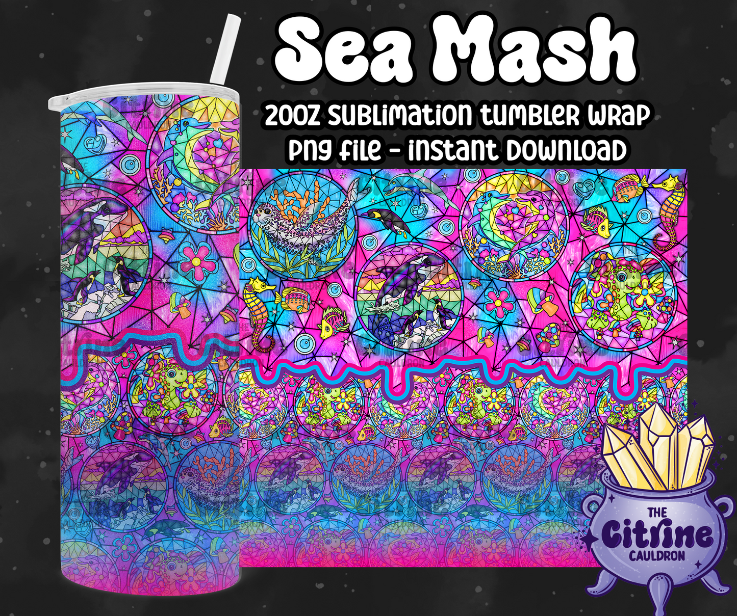 Sea Mash - PNG Wrap for Sublimation 20oz Tumbler