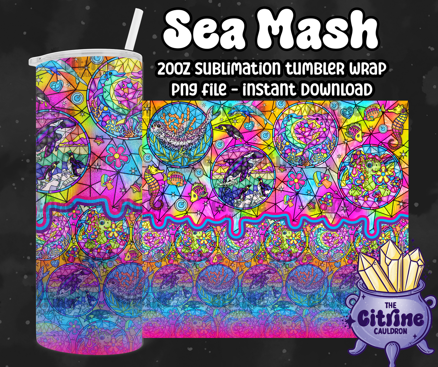 Sea Mash - PNG Wrap for Sublimation 20oz Tumbler