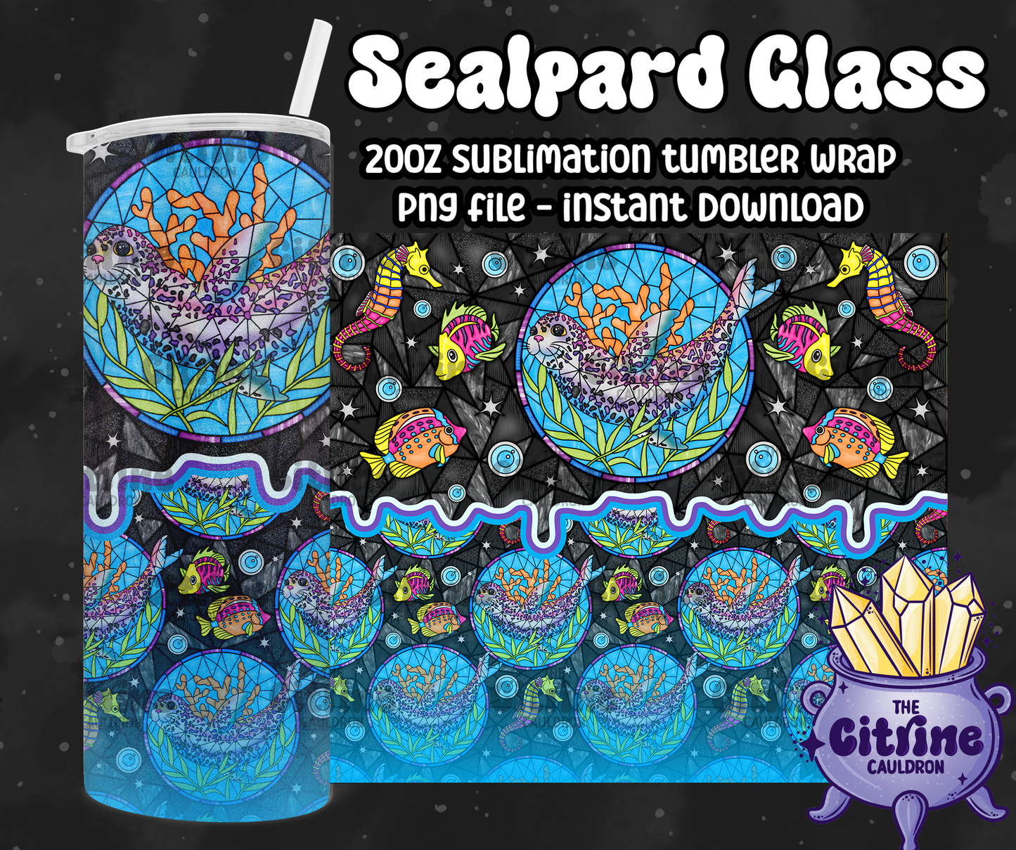 Sealpard Glass - PNG Wrap for Sublimation 20oz Tumbler