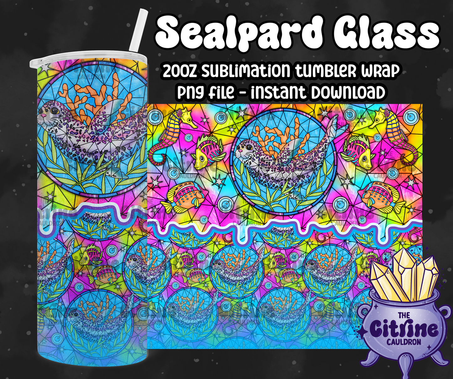 Sealpard Glass - PNG Wrap for Sublimation 20oz Tumbler