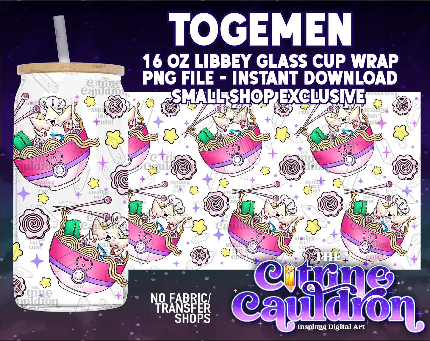 Poke Cuties - PNG Wrap for Libbey 16oz Glass Can - SMALL SHOP