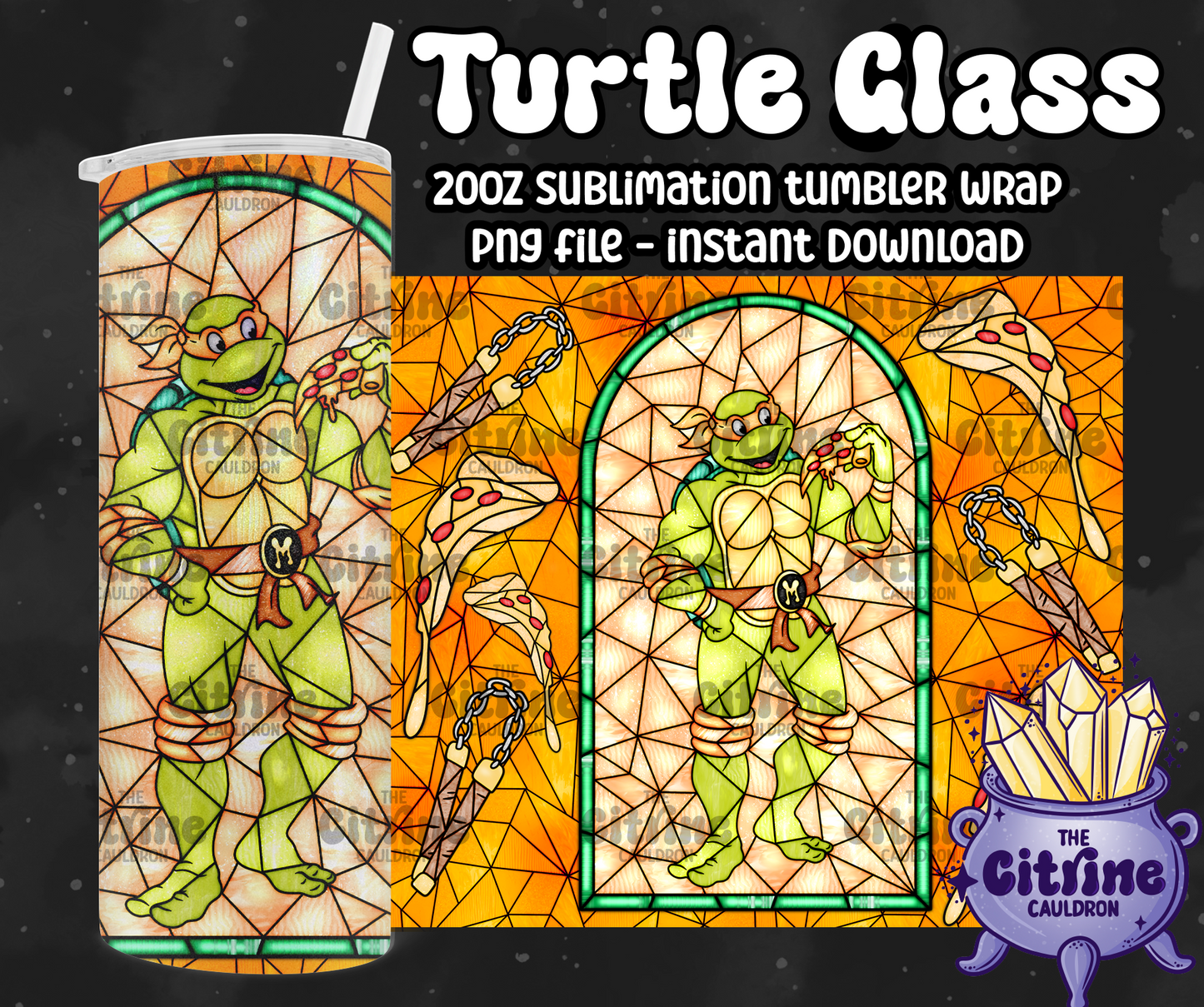 Turtle Glass - PNG Wrap for Sublimation 20oz Tumbler
