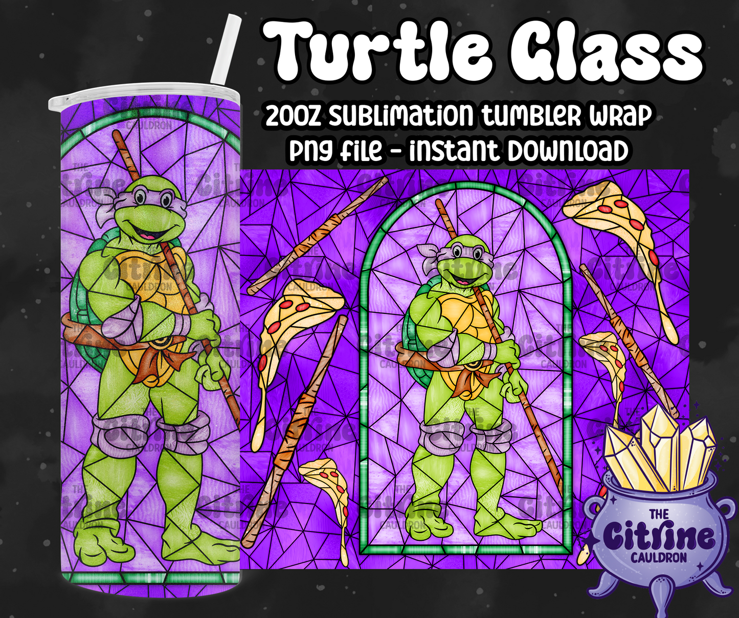 Turtle Glass - PNG Wrap for Sublimation 20oz Tumbler
