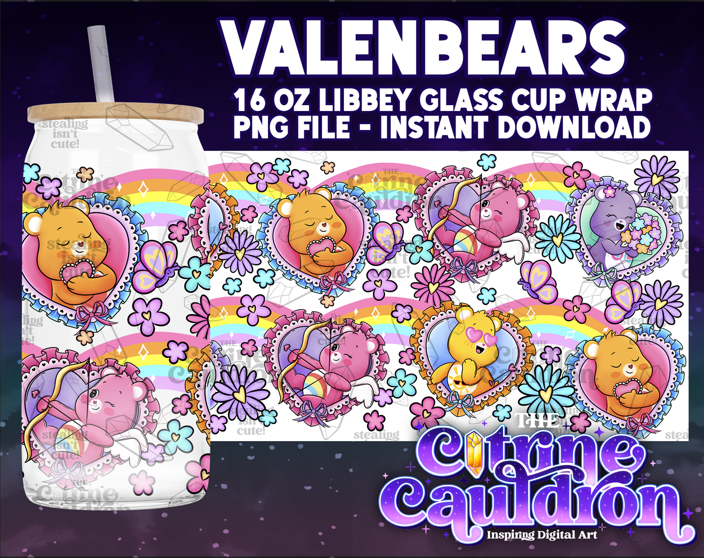 ValenBears - PNG Wrap for Libbey 16oz Glass Can