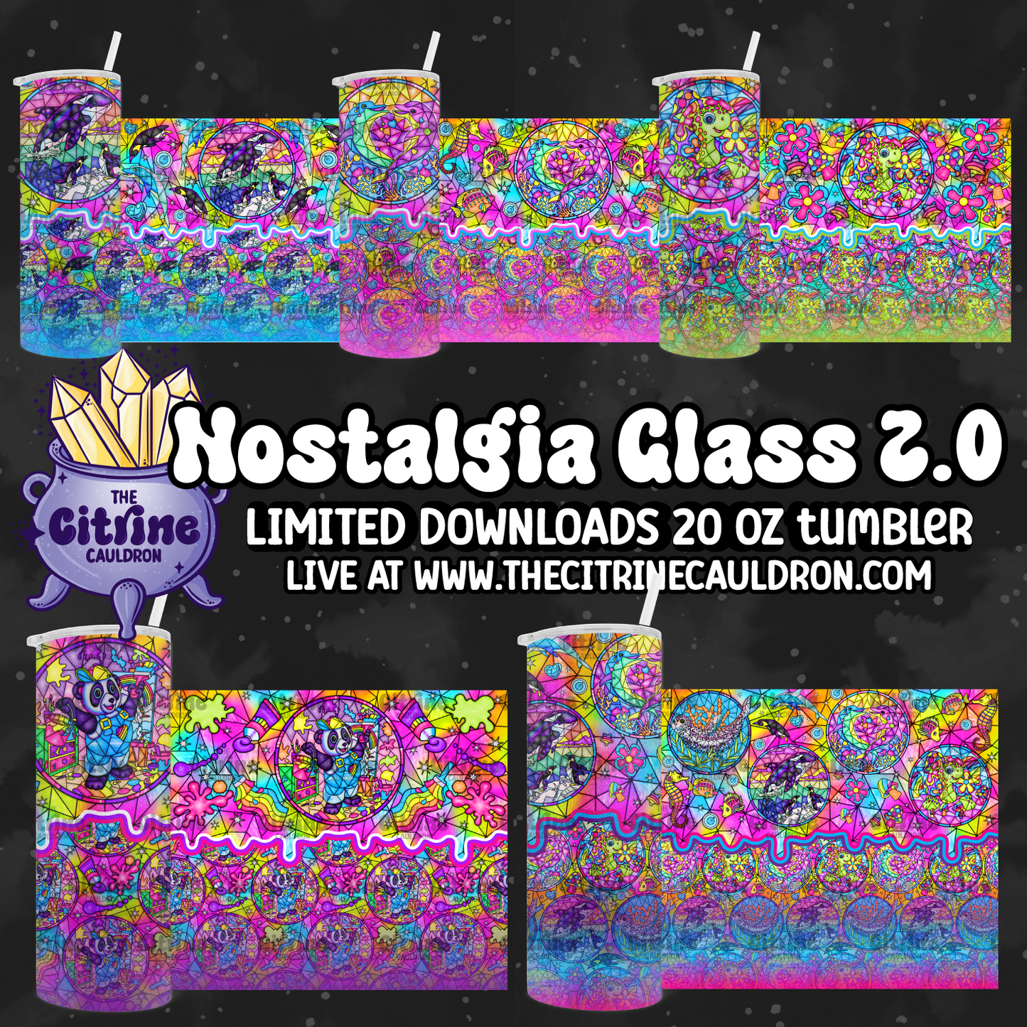 Nostalgia Glass 2.0 Bundle - PNG Wrap for Sublimation 20oz Tumbler