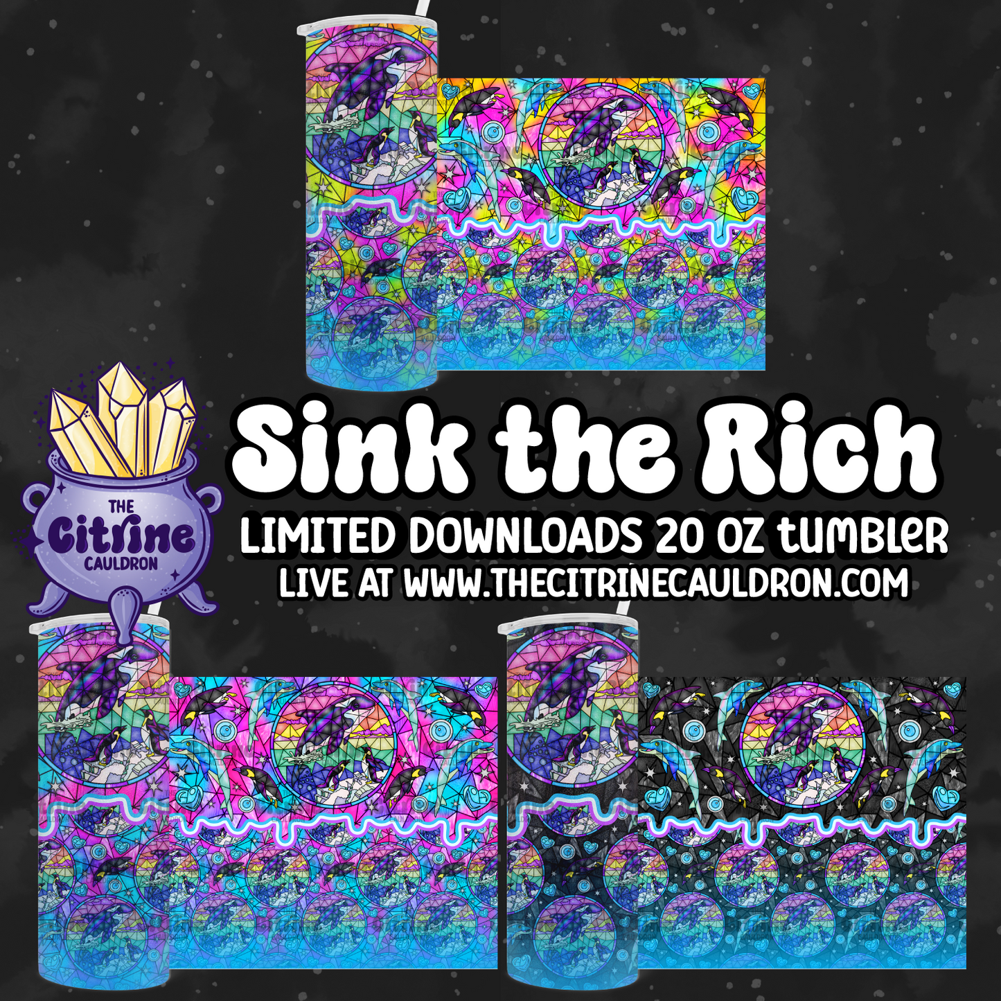Sink The Rich - PNG Wrap for Sublimation 20oz Tumbler