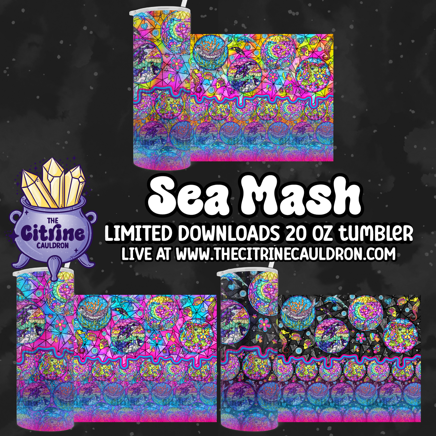 Sea Mash - PNG Wrap for Sublimation 20oz Tumbler