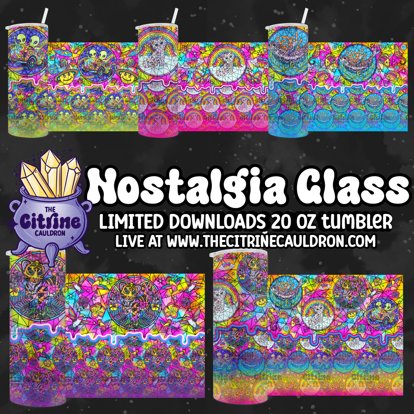 Nostalgia Glass Bundle - PNG Wrap for Sublimation 20oz Tumbler