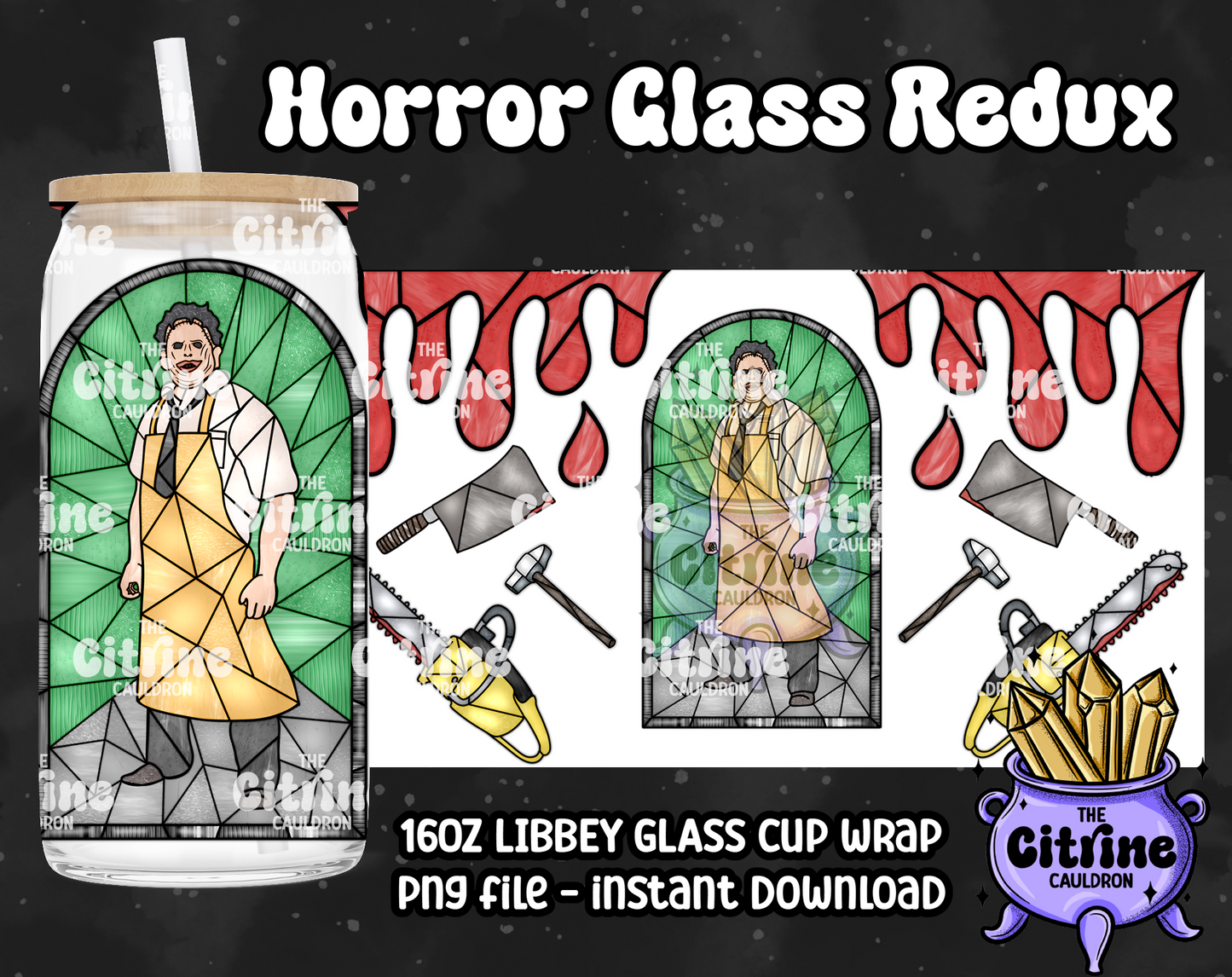 Horror Glass Redux - PNG Wrap for Libbey 16oz Glass Can