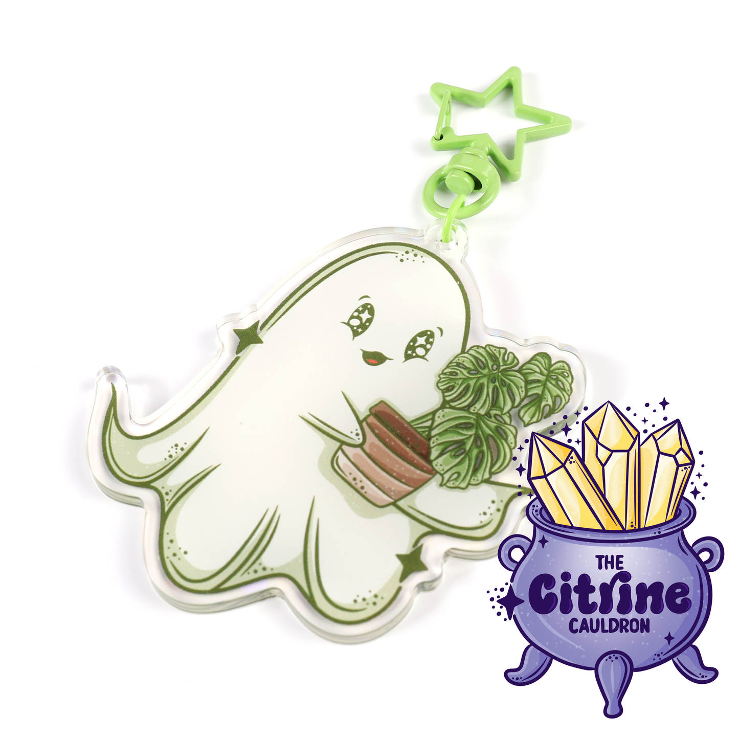 Plant Ghostie - Holographic Acrylic Keychain