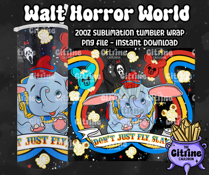 Walt Horror World - PNG Wrap for Sublimation 20oz Tumbler