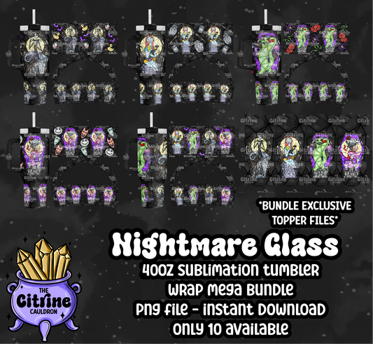 Nightmare Glass - PNG Wrap for Sublimation 40oz Tumbler