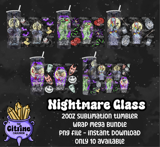 Nightmare Glass - PNG Wrap for Sublimation 20oz Tumbler