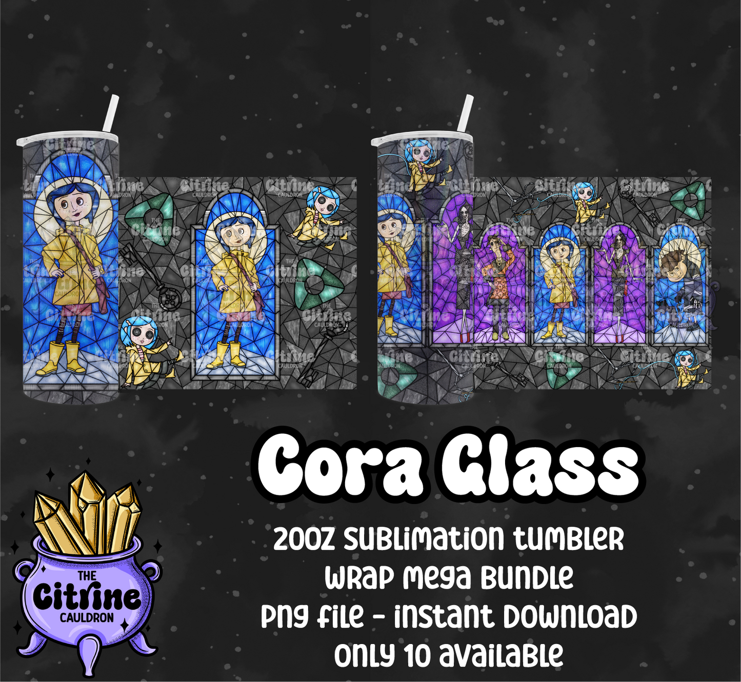 Cora Glass - PNG Wrap for Sublimation 20oz Tumbler