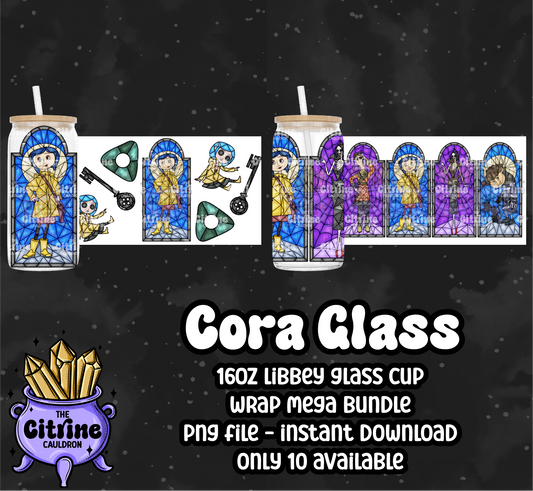 Cora Glass - PNG Wrap for Libbey 16oz Glass Can