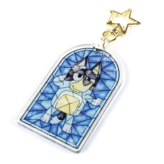 Heeler Glass Dad - Holographic Acrylic Keychain