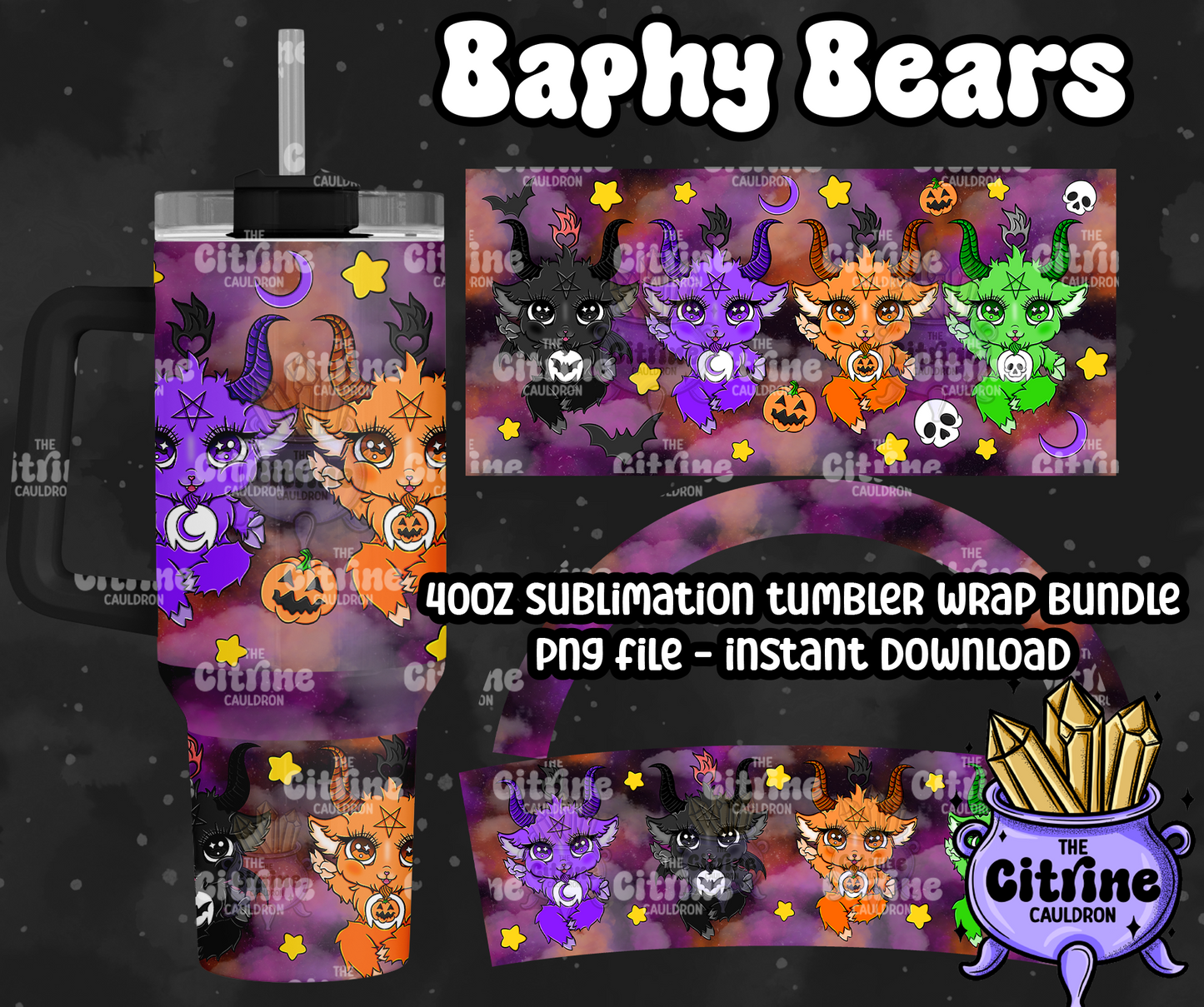 Baphy Bears - PNG Wrap for Sublimation 40oz Tumbler