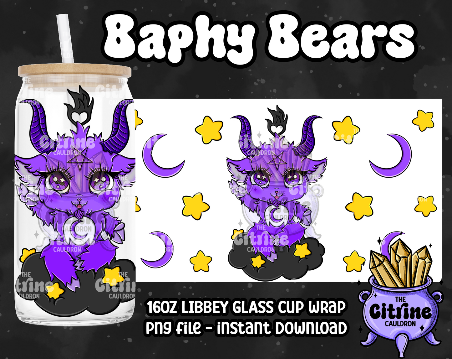 Baphy Bears Hallow - PNG Wrap for Libbey 16oz Glass Can