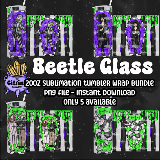 Beetle Glass - PNG Wrap for Sublimation 20oz Tumbler