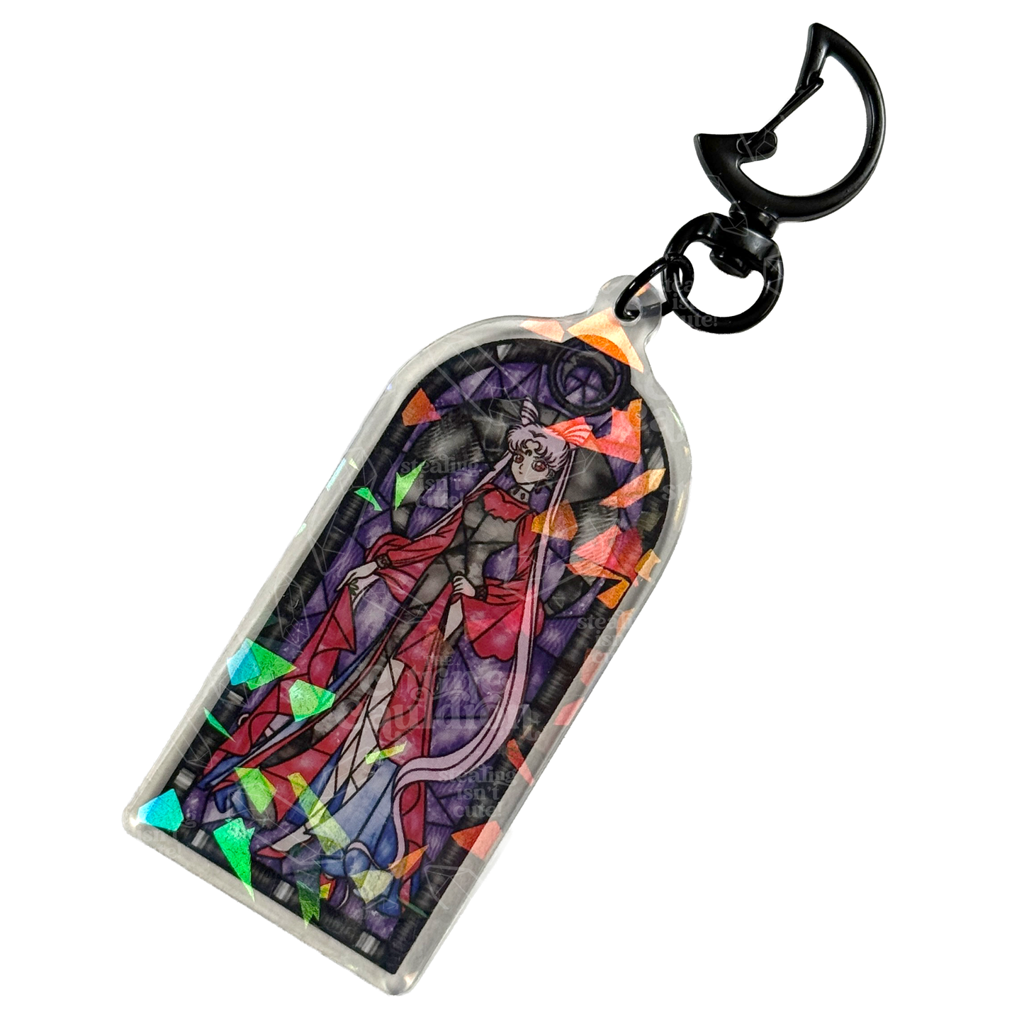 Sailor Glass Chibi Lady - Holographic Acrylic Keychain