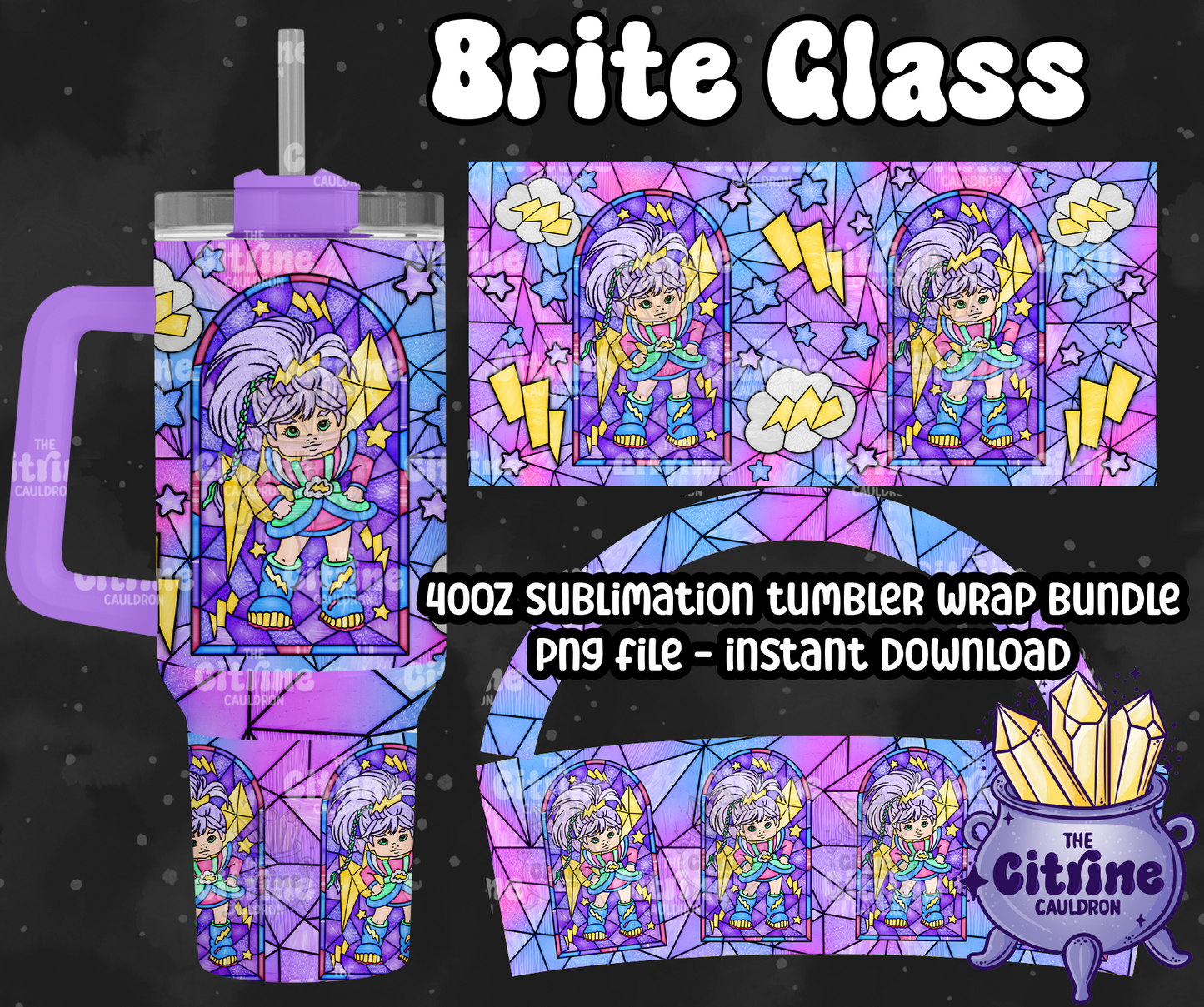 Brite Glass - PNG Wrap for Sublimation 40oz Tumbler