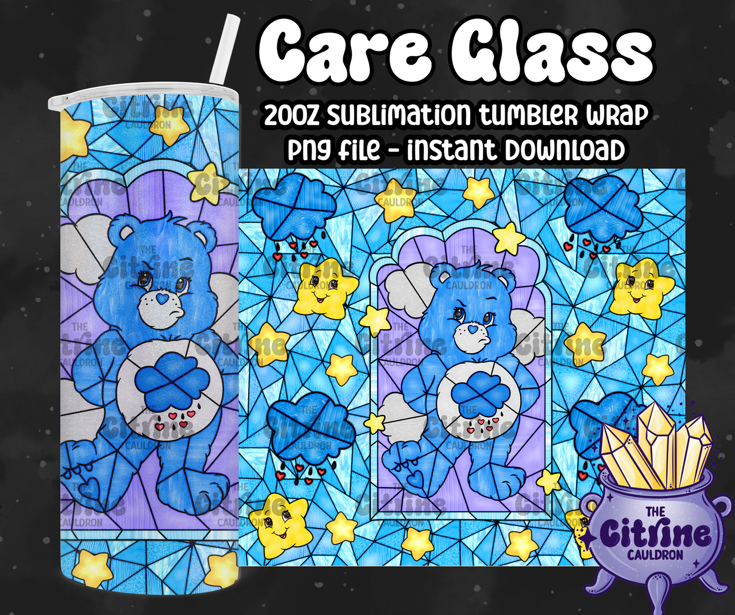 Care Glass - PNG Wrap for Sublimation 20oz Tumbler