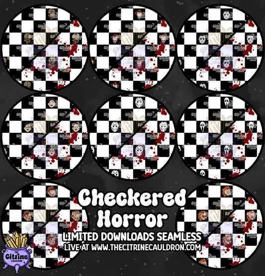 Checkered Horror Black & White - Seamless