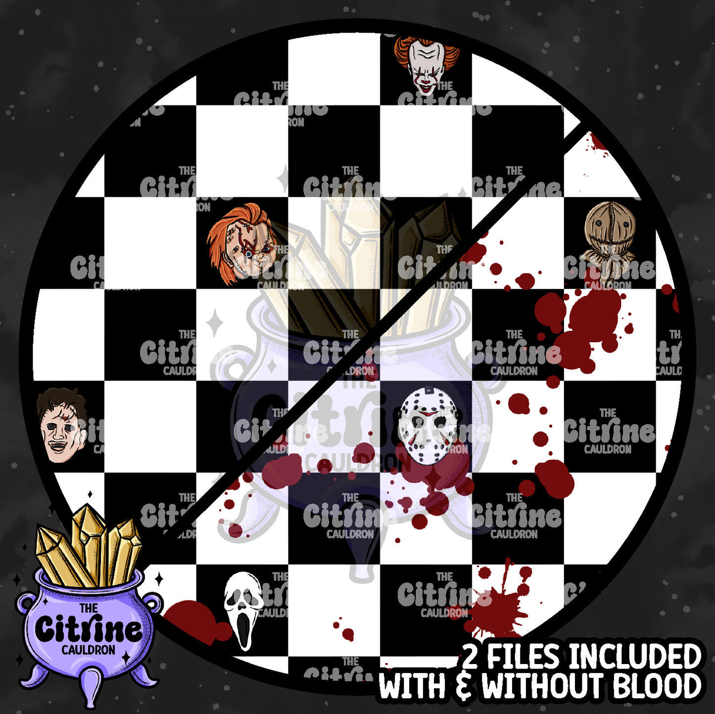 Checkered Horror Black & White - Seamless
