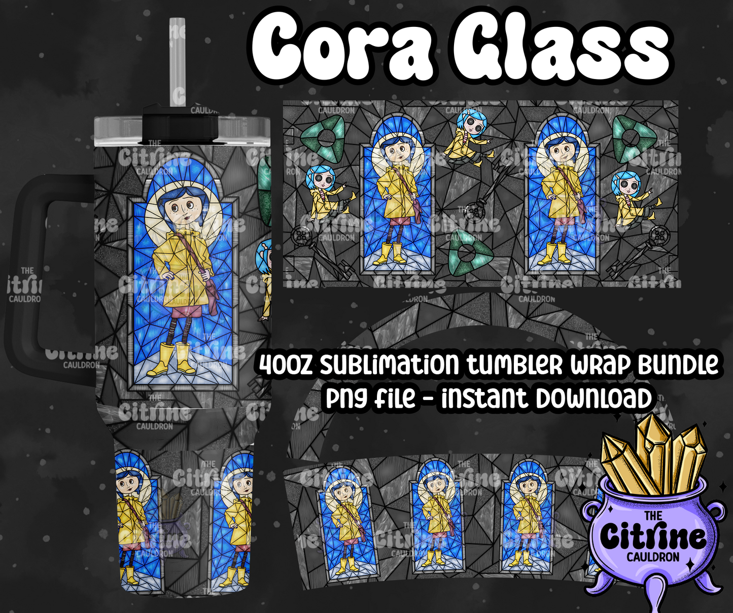 Cora Glass - PNG Wrap for Sublimation 40oz Tumbler