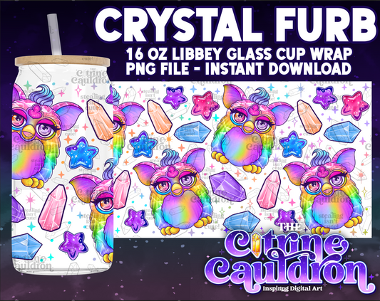 Crystal Furb Rainbow - PNG Wrap for Libbey 16oz Glass Can