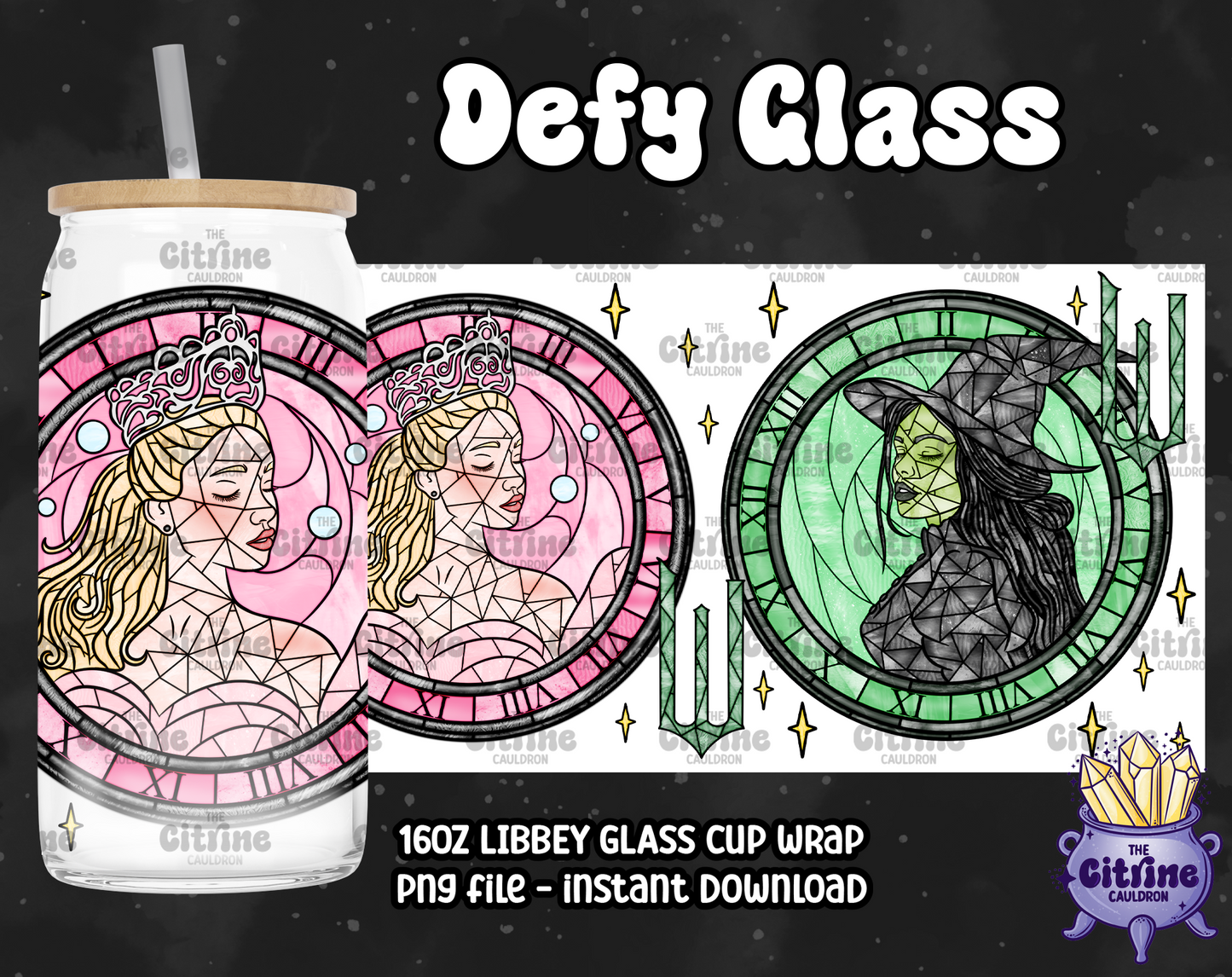 Defy Glass - PNG Wrap for Libbey 16oz Glass Can