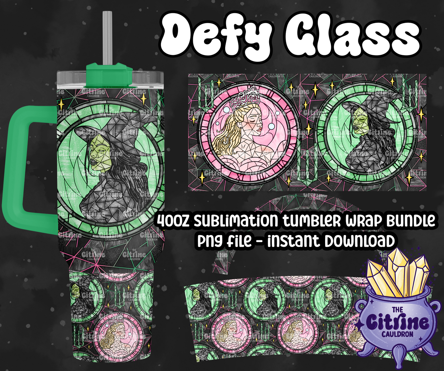 Defy Glass - PNG Wrap for Sublimation 40oz Tumbler