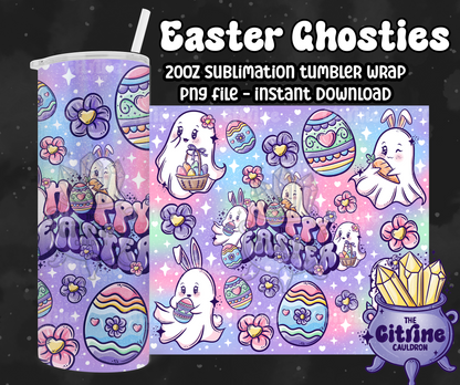 Easter Ghosties - PNG Wrap for Sublimation 20oz Tumbler