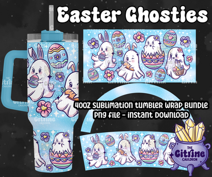 Easter Ghosties - PNG Wrap for Sublimation 40oz Tumbler