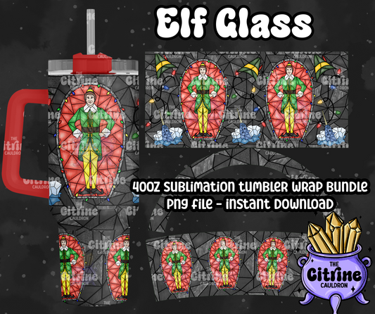 Elf Glass - PNG Wrap for Sublimation 40oz Tumbler