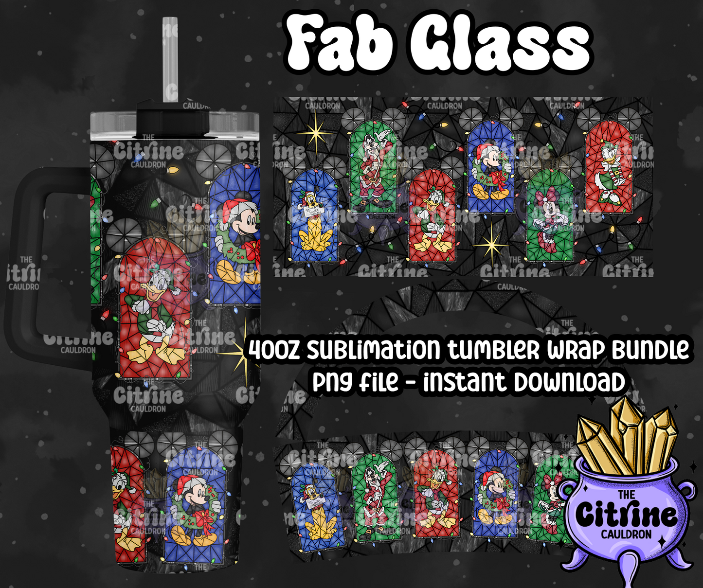 Fab Glass - PNG Wrap for Sublimation 40oz Tumbler