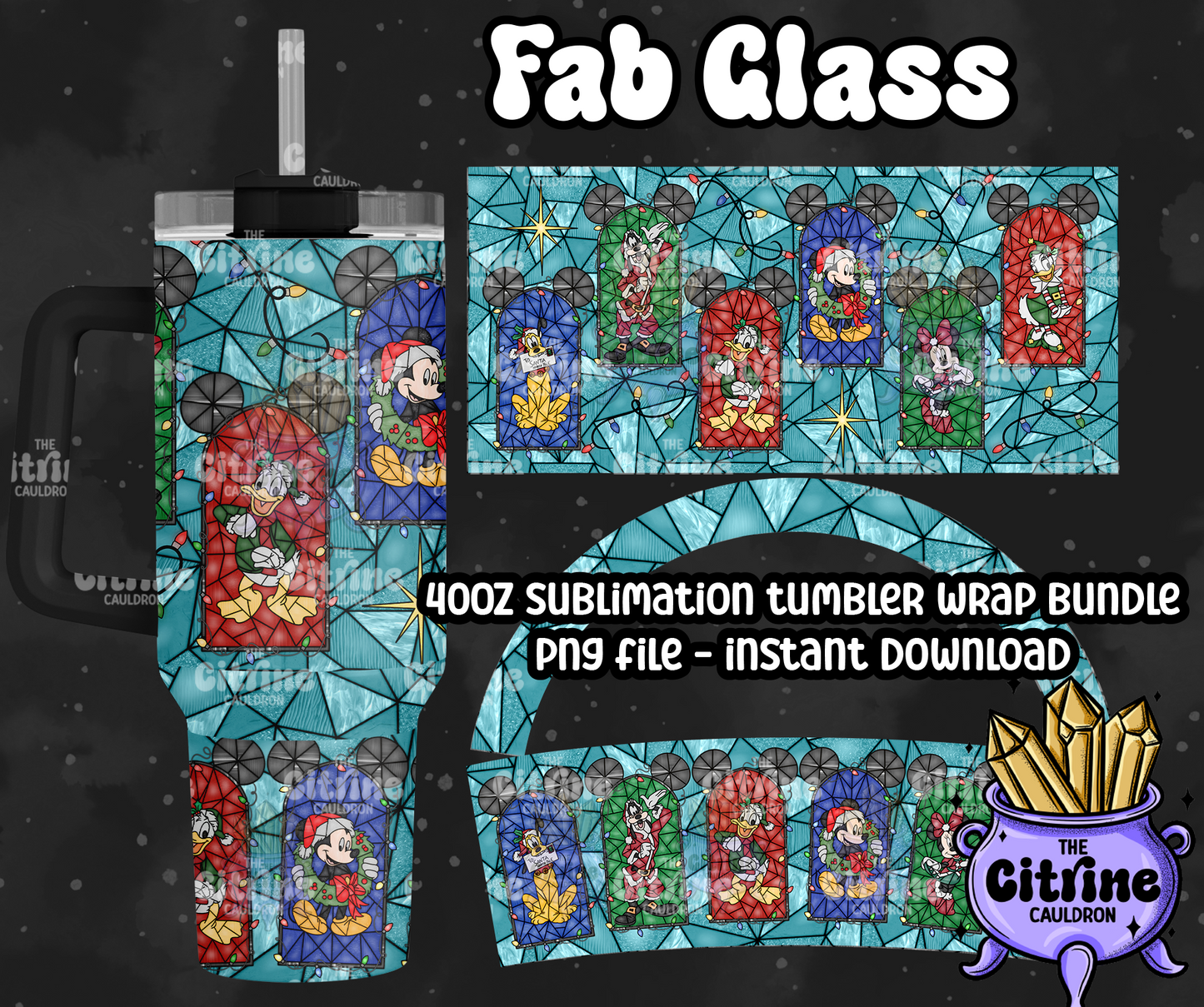 Fab Glass - PNG Wrap for Sublimation 40oz Tumbler