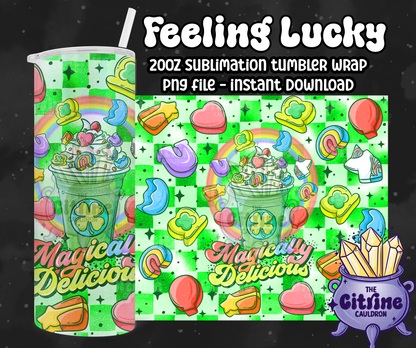 Feeling Lucky - PNG Wrap for Sublimation 20oz Tumbler