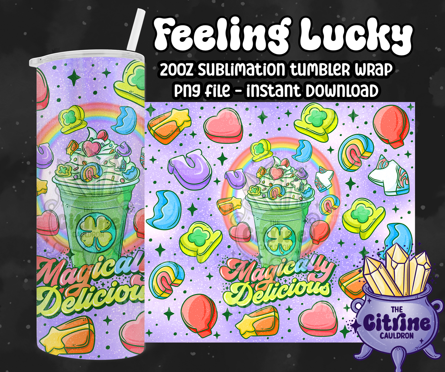 Feeling Lucky - PNG Wrap for Sublimation 20oz Tumbler
